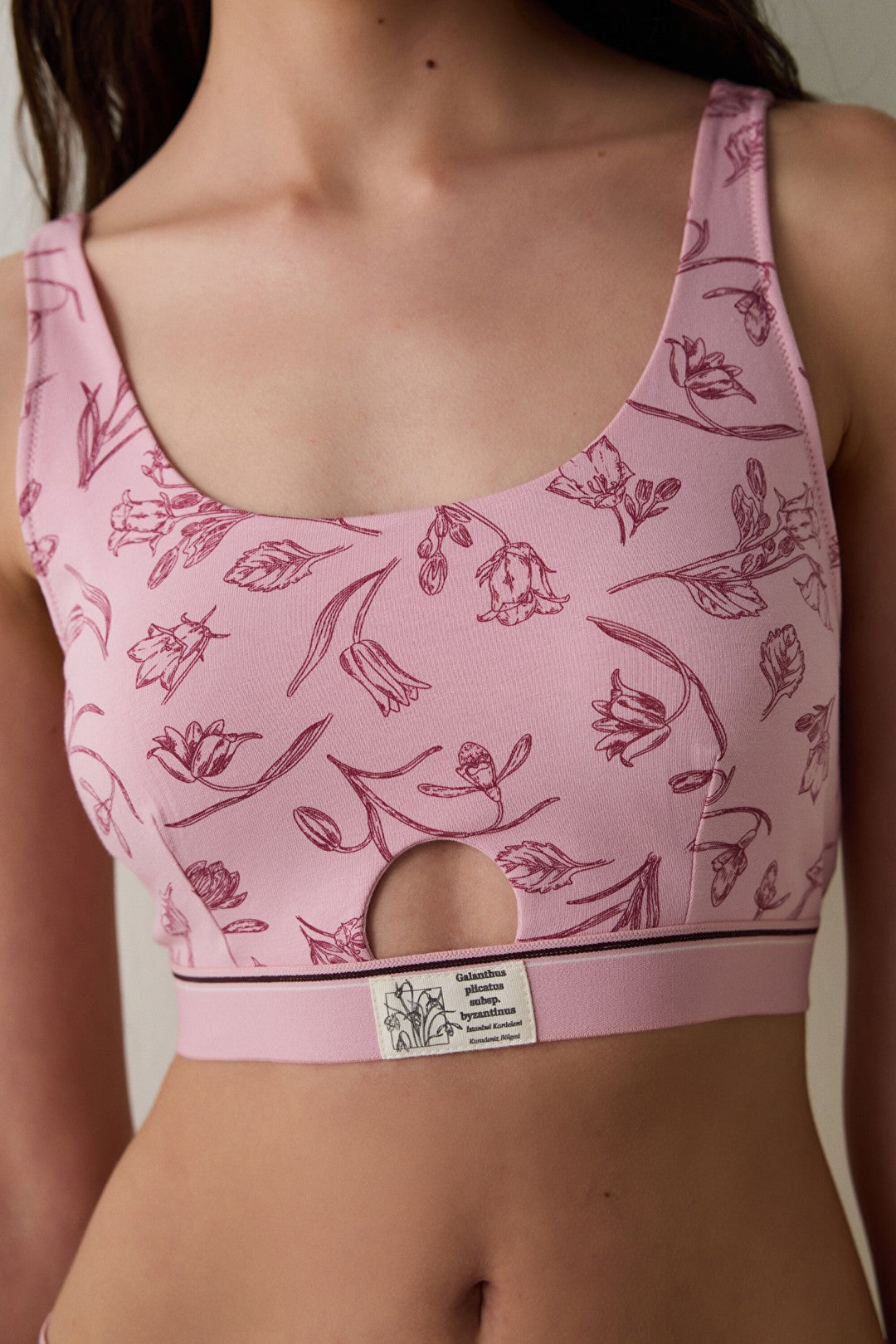 Lilac Floral Cotton Non-wired Removable Cup Bra - Inspired by Flora