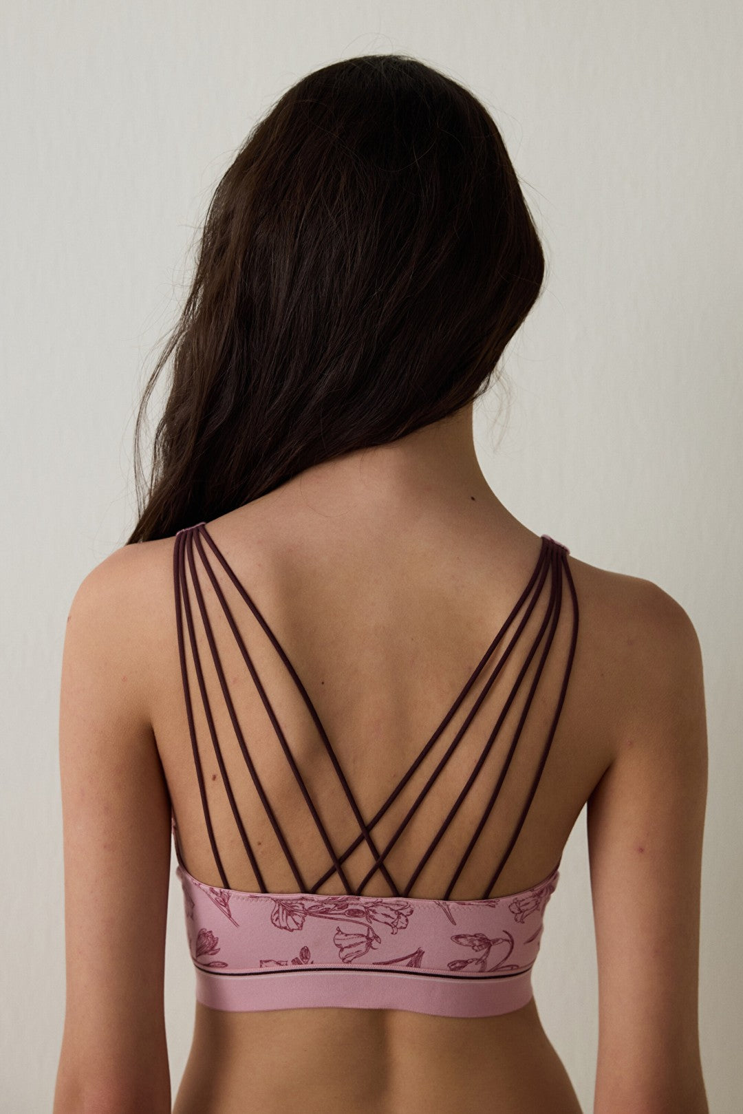 Lilac Floral Cotton Non-wired Removable Cup Bra - Inspired by Flora