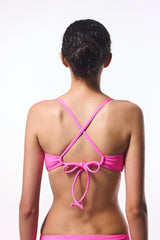 Pink Plain Removable Cupped Bikini Top