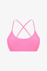 Pink Plain Removable Cupped Bikini Top