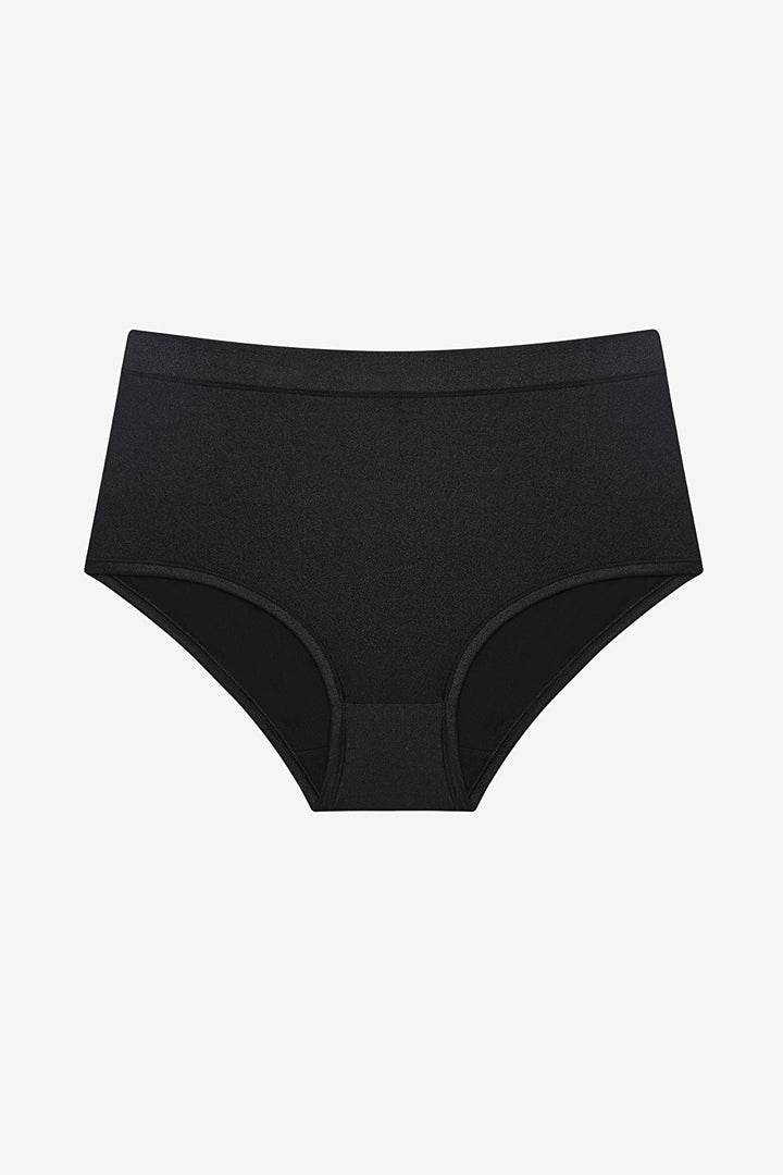 Foil Printed Micro High Waist Black Slip Panties