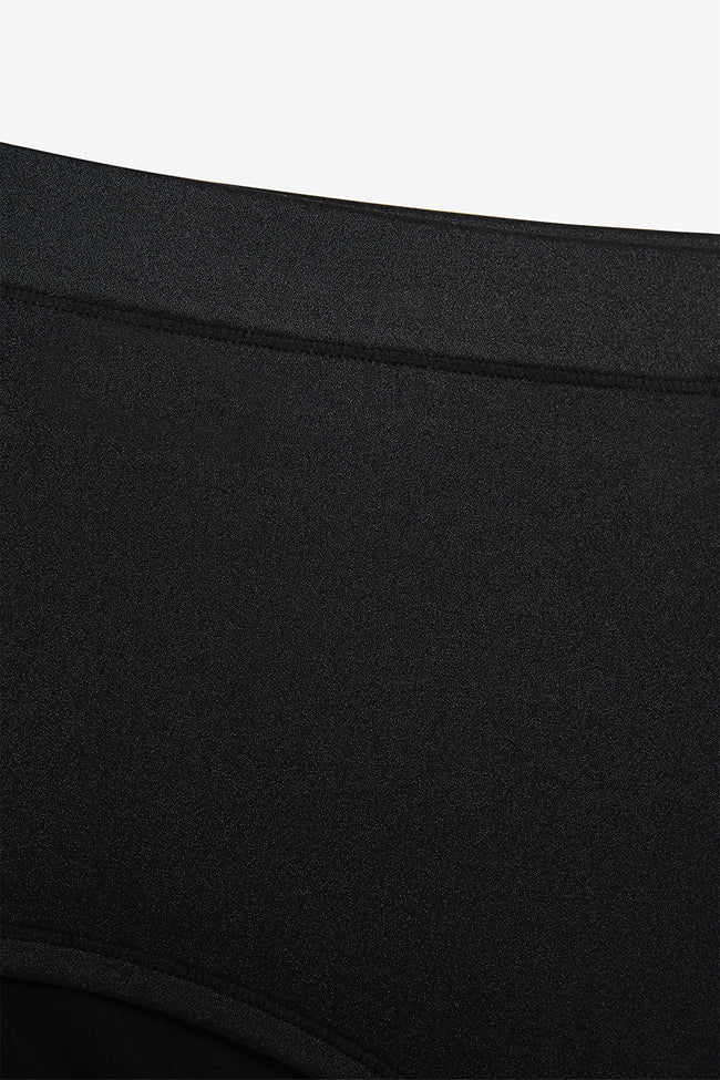 Foil Printed Micro High Waist Black Slip Panties Main Image