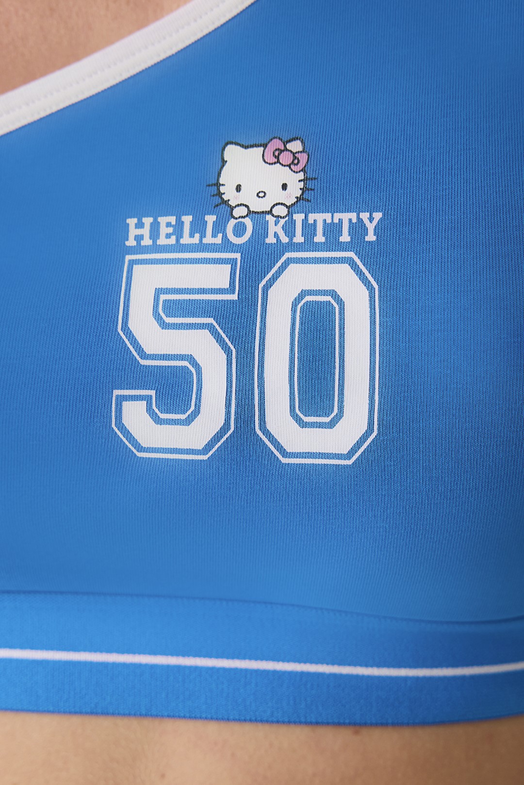 One Shoulder Removable Padded Blue Top - Sanrio Collection