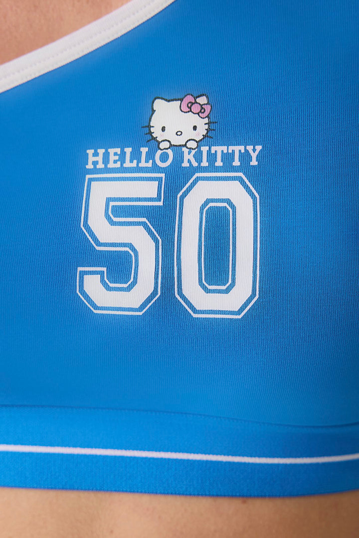 One Shoulder Removable Padded Blue Top - Sanrio Collection