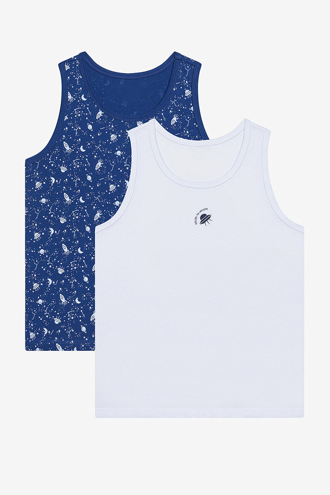 Boy Explore The Universe 2-Piece Multicolored Pajama Set Hover Image