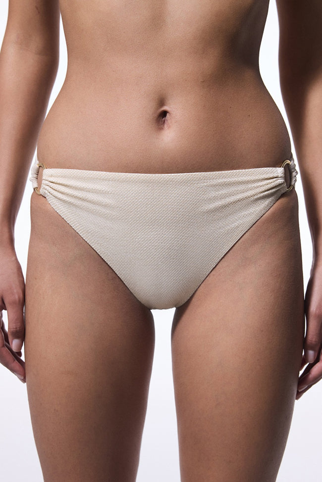 Ecru Jessi Side Buckle Bikini Bottom Hover Image