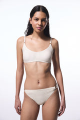Ecru Jessi Side Buckle Bikini Bottom