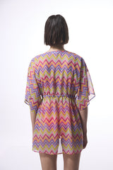 Colorful Zigzag Kimono Beachwear