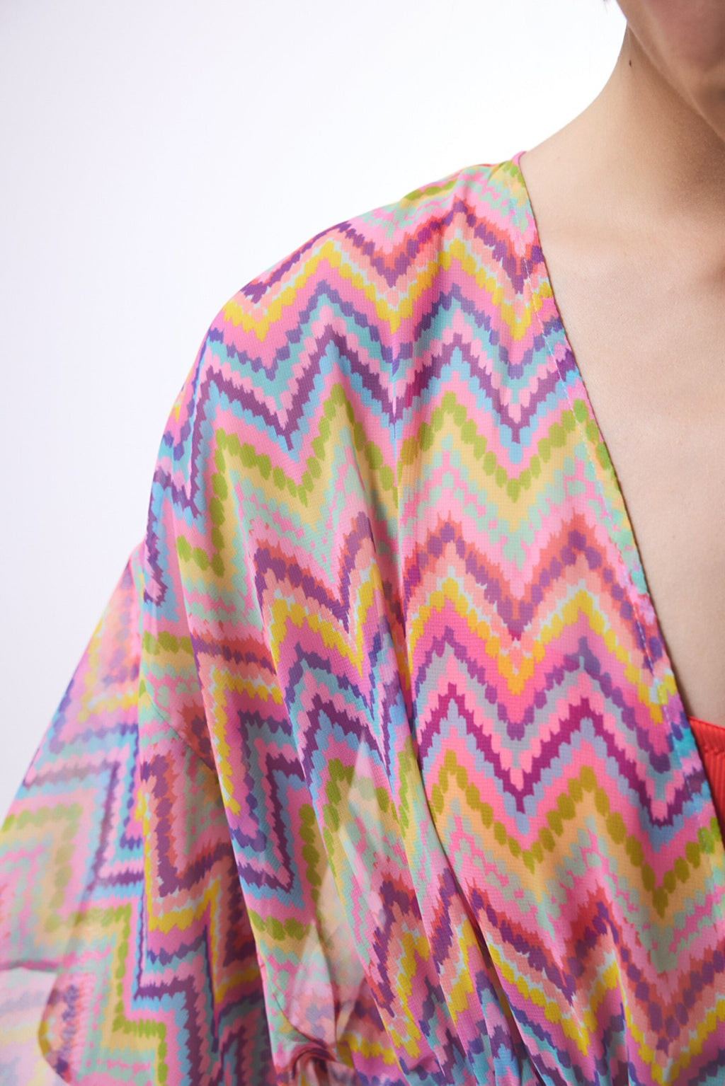 Colorful Zigzag Kimono Beachwear