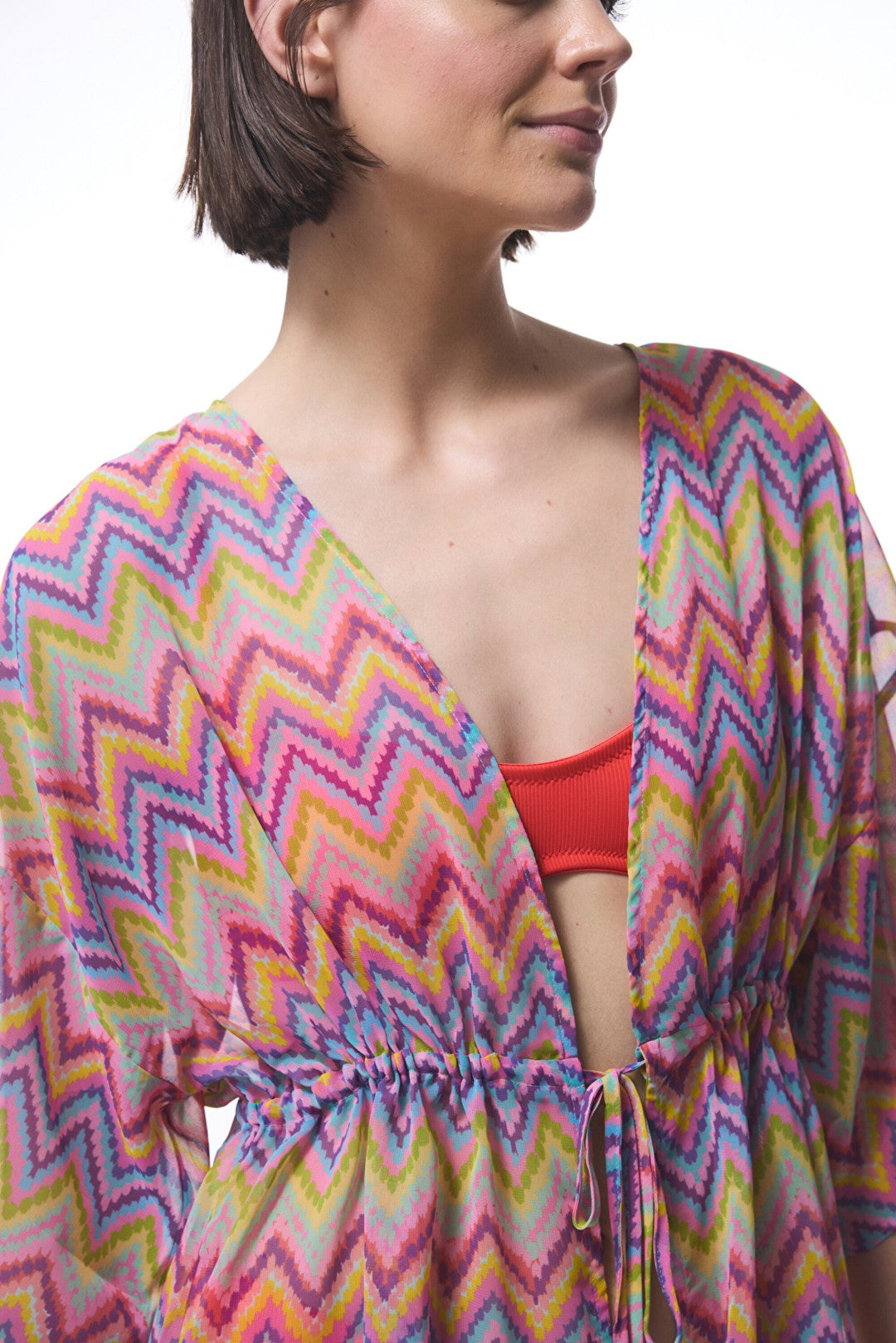 Colorful Zigzag Kimono Beachwear