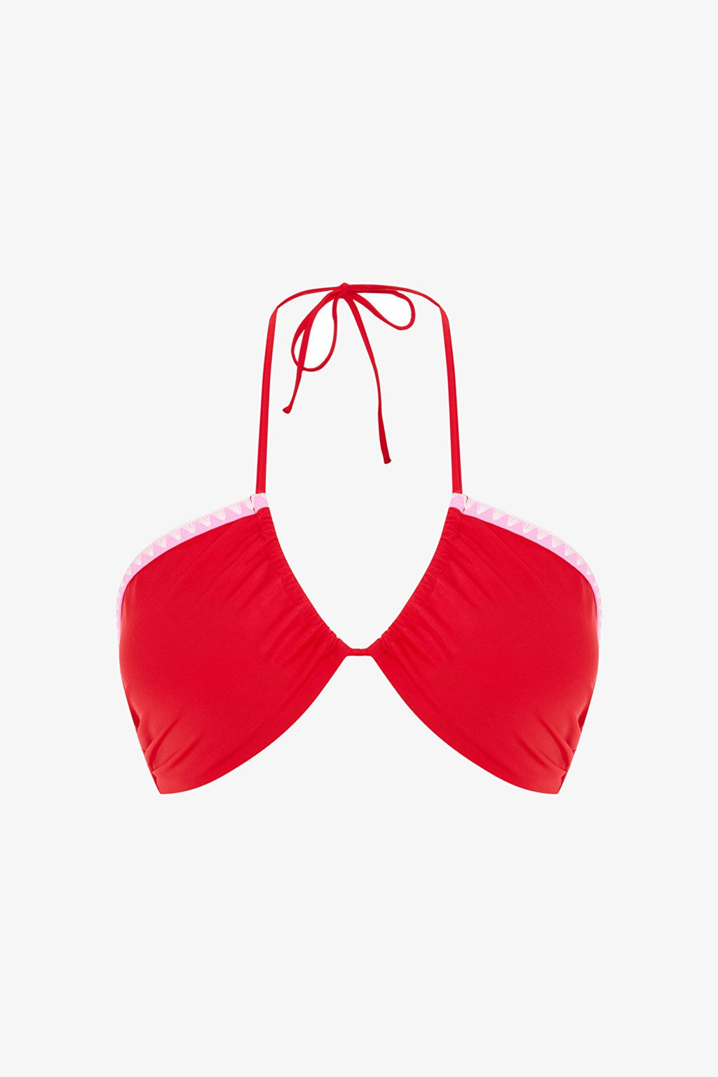 Red Marbella Halter Neck Bandeau Bikini Top