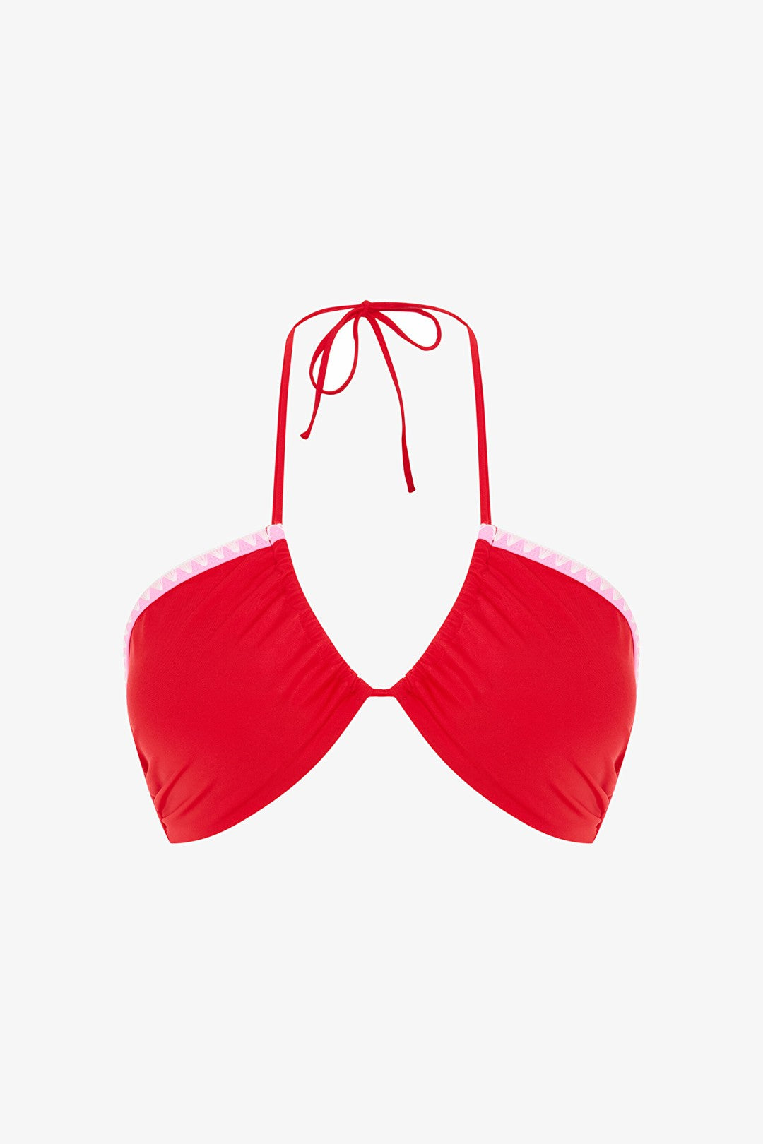 Red Marbella Halter Neck Bandeau Bikini Top