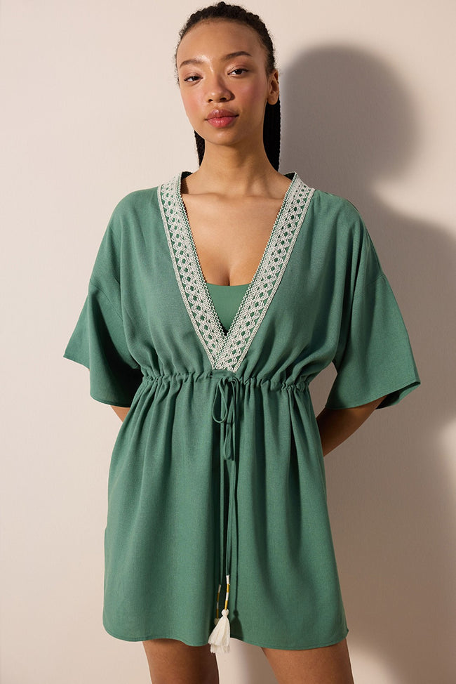 Scara Green Caftan Hover Image