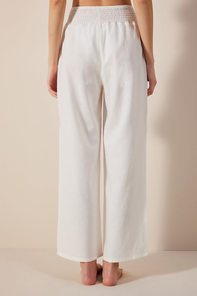 Linen Lina White Trousers Main Image
