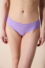 Perla Hipster Textured Purple Bikini Bottom