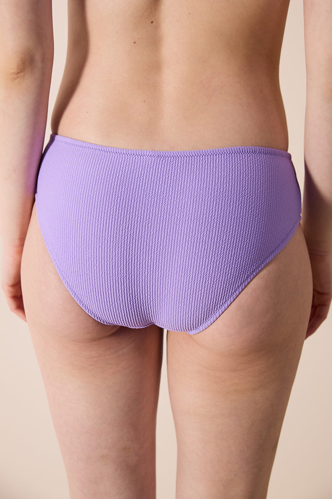 Perla Hipster Textured Purple Bikini Bottom