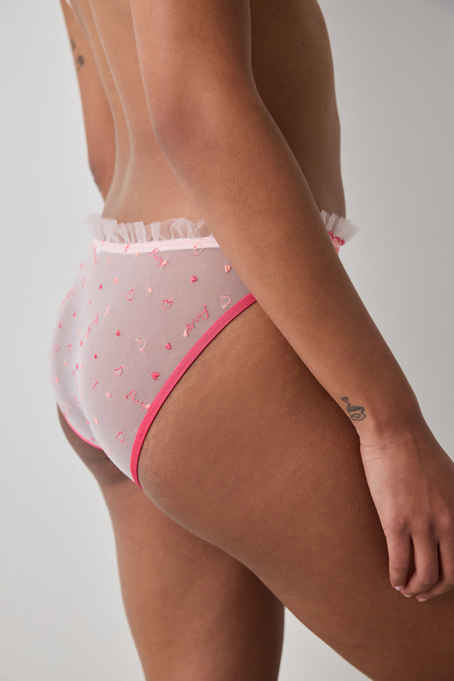 Lotus Broderie Pink Slip Panties - Penti Loves Paris Collection Main Image