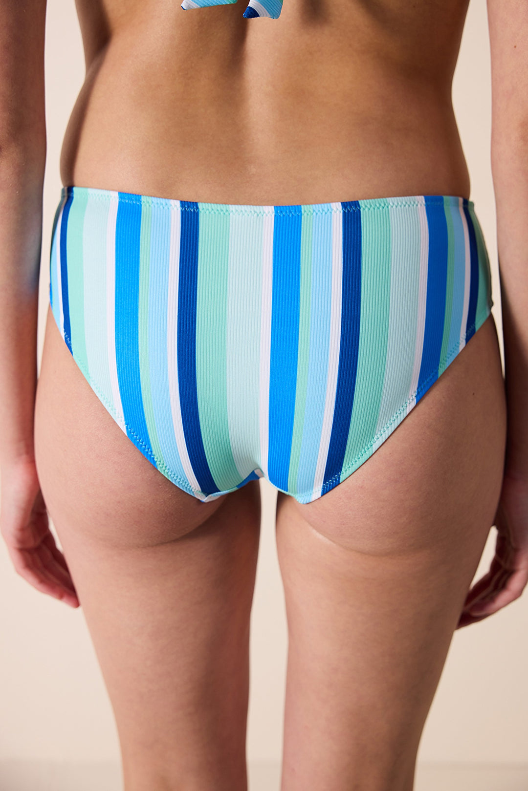 Ocean Hipster Textured Striped Bikini Bottom