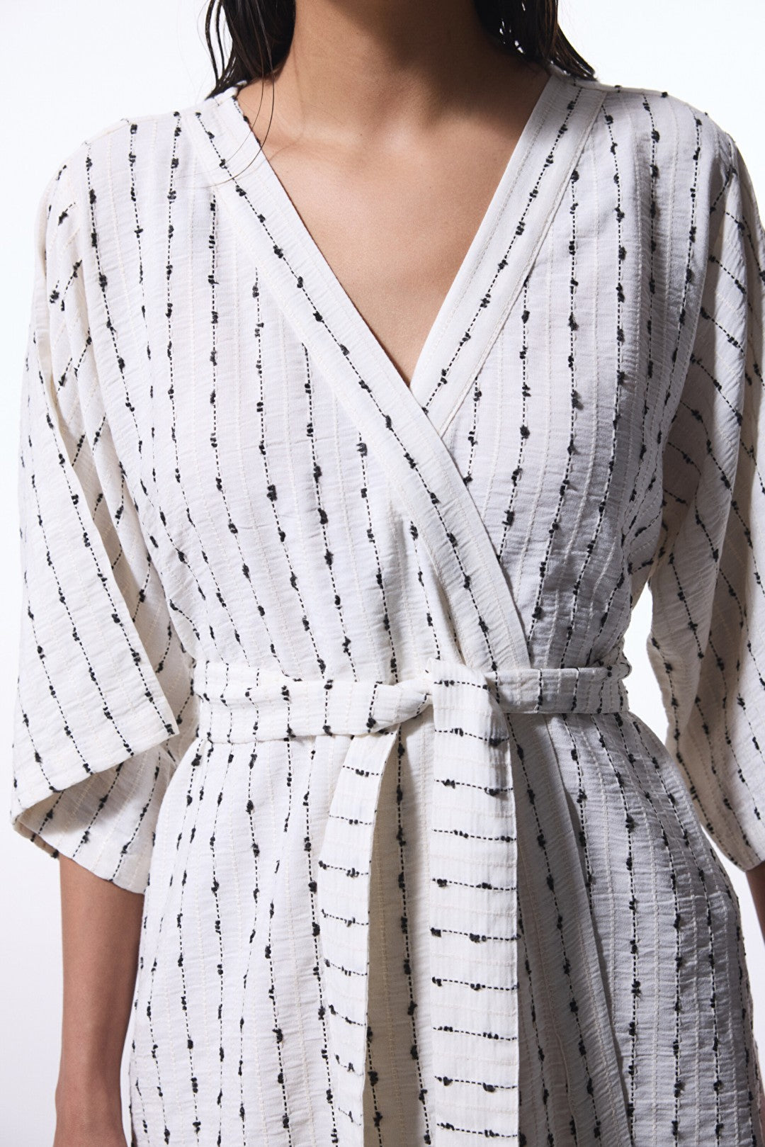 Colorful Sally Textured V-Neck Oversize Kimono