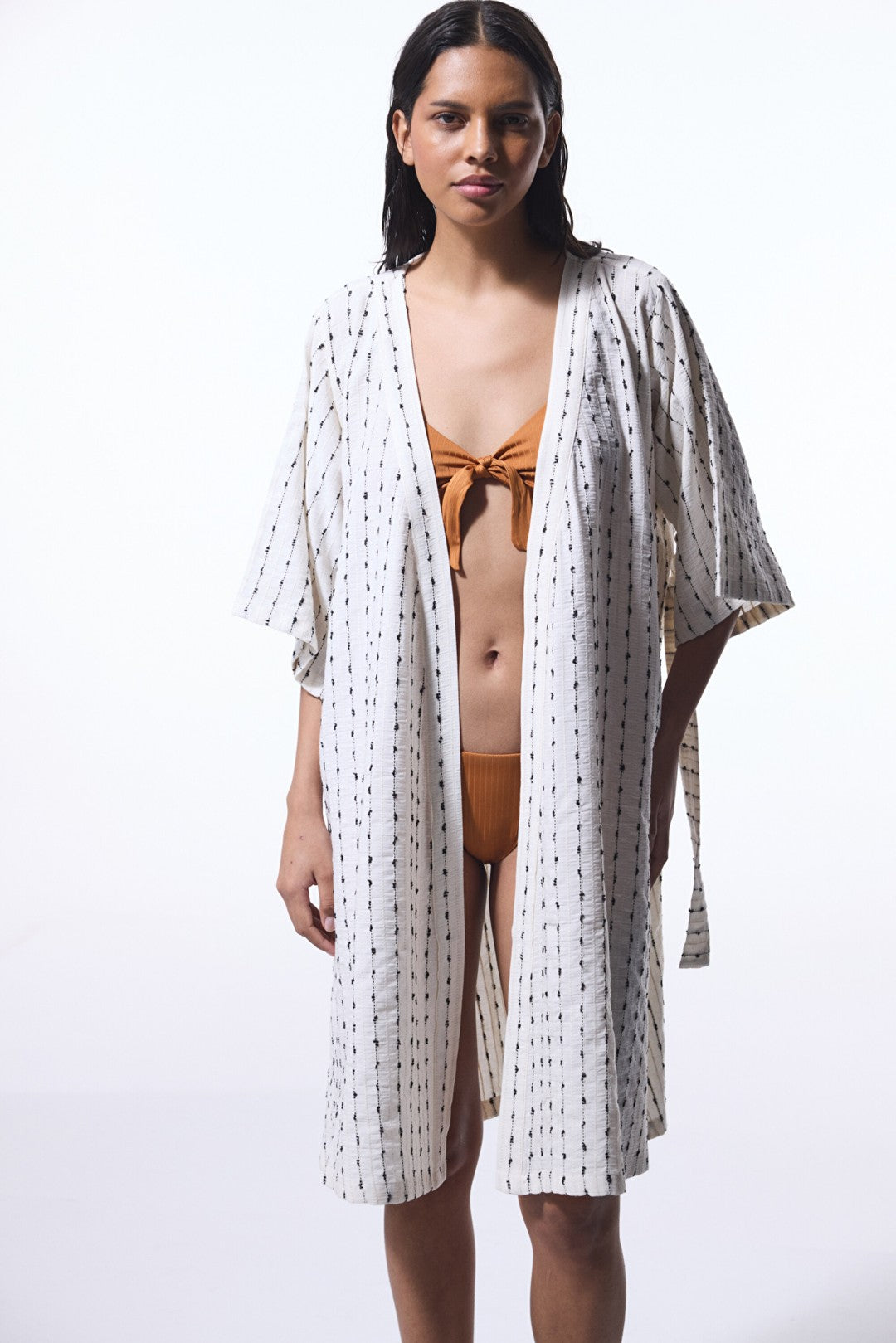 Colorful Sally Textured V-Neck Oversize Kimono