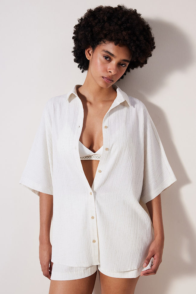 Julia Texture Stone Color Shirt Hover Image