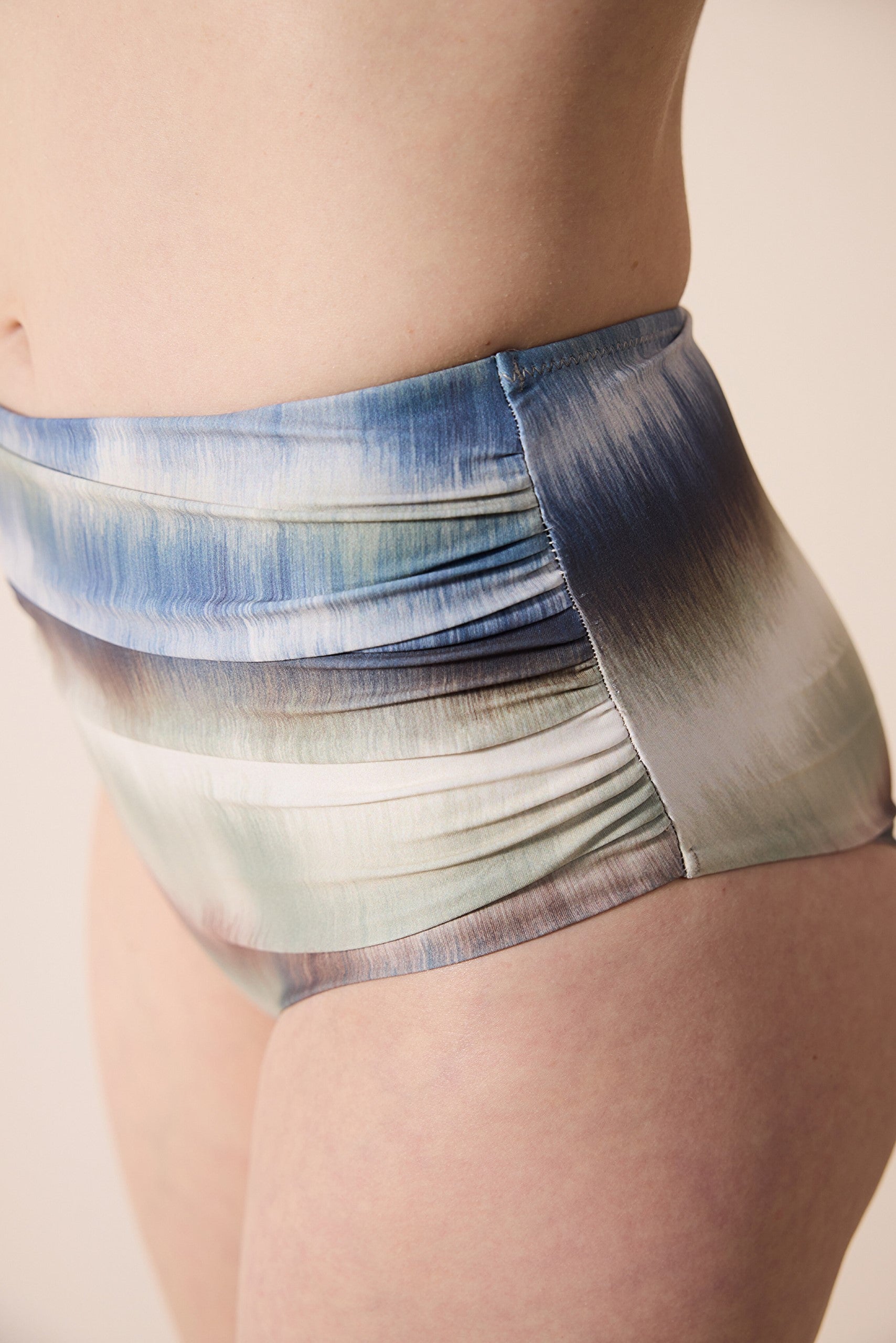 Dalia High Waist Shirred Multi Color Bikini Bottom