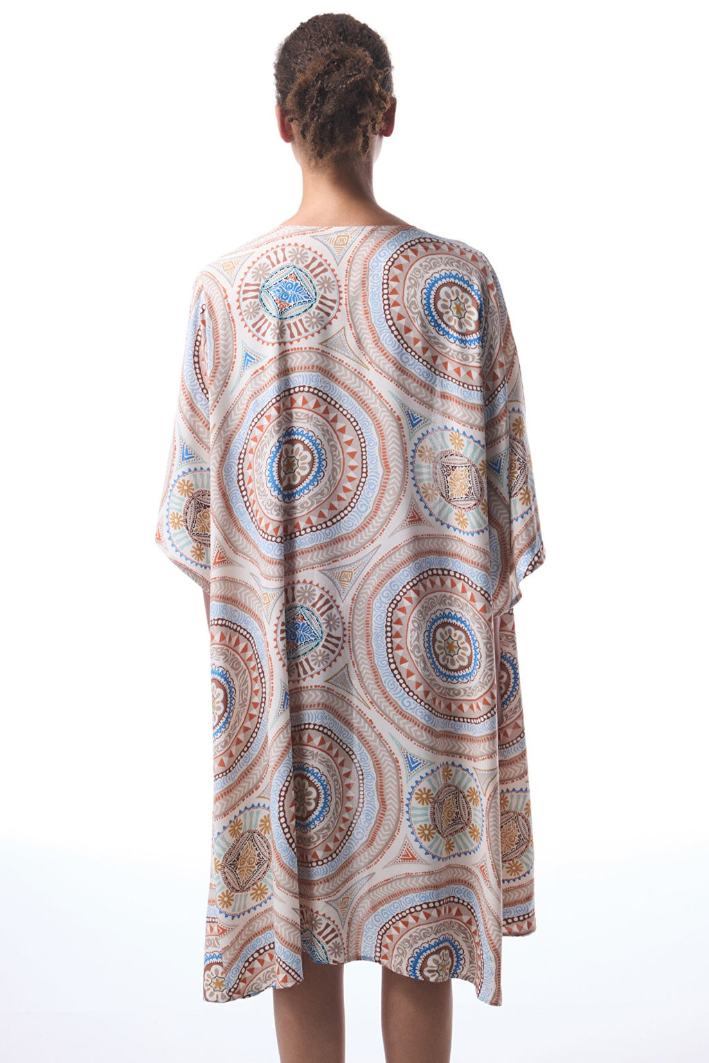 Della Ethnic Pattern V-Neck Maxi Kimono