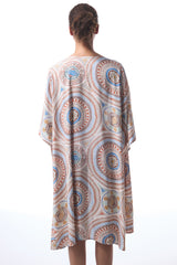 Della Ethnic Pattern V-Neck Maxi Kimono