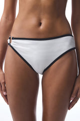 White Nicole Buckle Bikini Bottom