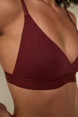 Burgundy Melange Non-wired Non-Padded Triangle Bra