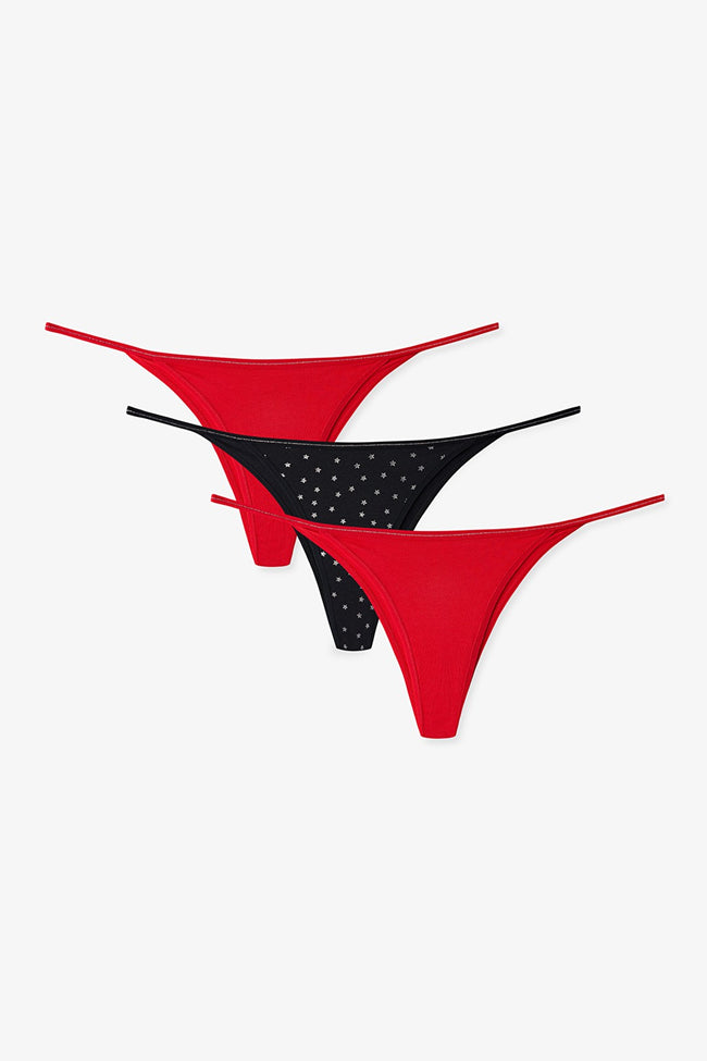 Colorful Shinny Winter 3-Pack Brazilian Panties Hover Image