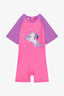 Purple Girl's Sweet Unicorn UV-Protected Swimsuit