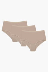 Black Cotton High Waist 3-Pack Slip Panties