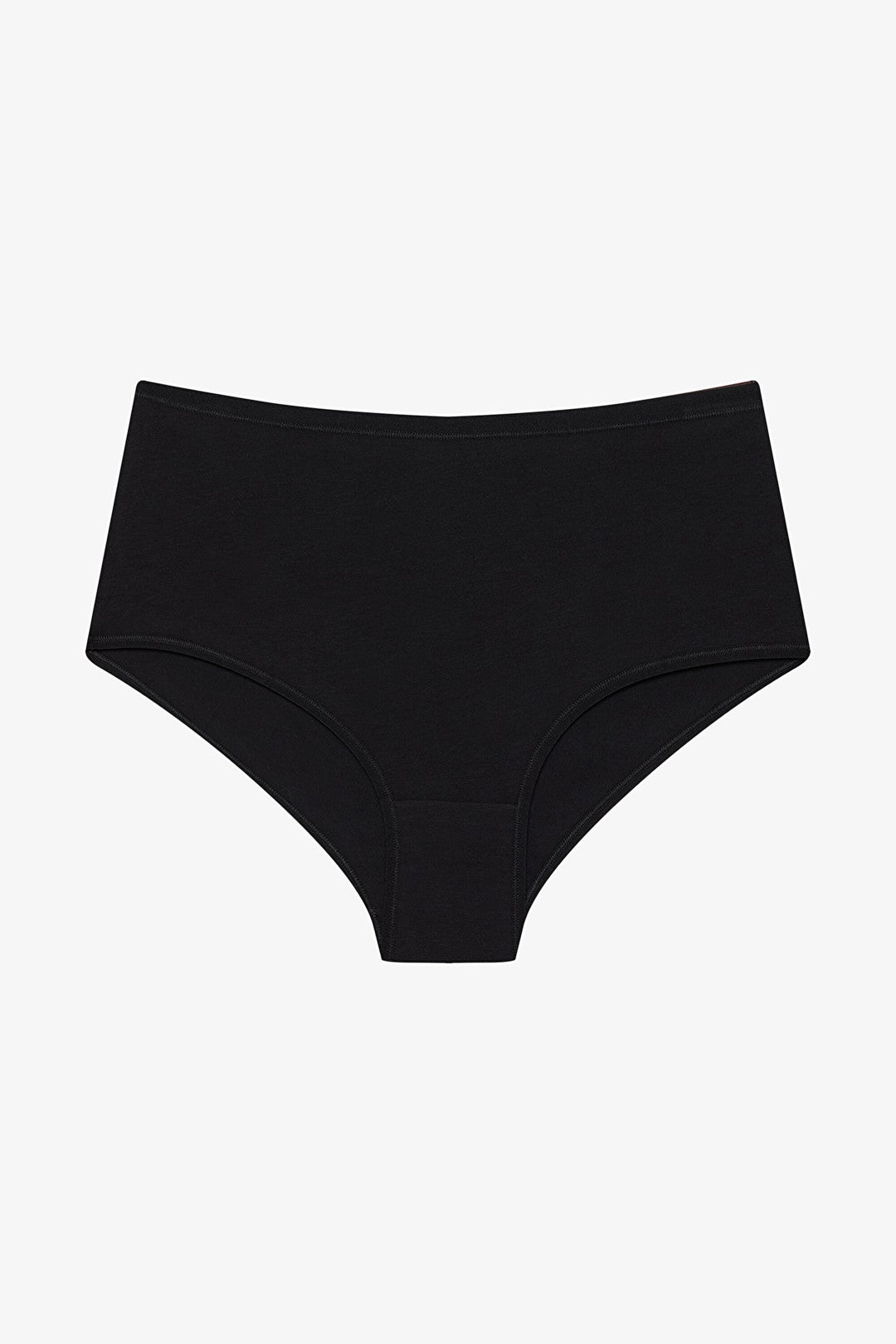 Black Cotton High Waist 3-Pack Slip Panties