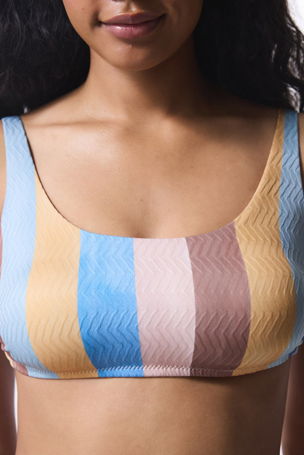 Striped Kiera Bikini Top