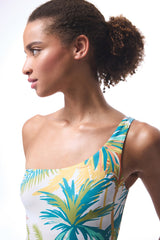 Tropical Mae Forest One-Shoulder Swimsuit