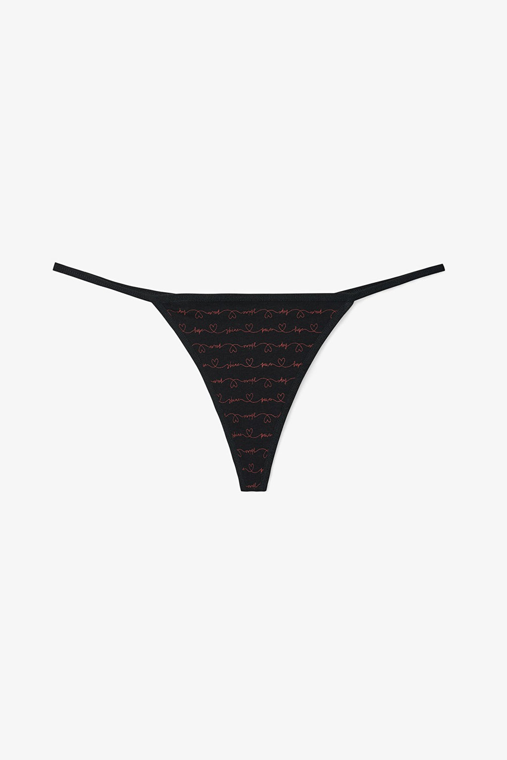 Hope Heart Patterned Low Waist 3-Pack String Panties