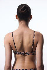 Clove Lol Up Leopard Print Push Up Underwire Bralet Bikini Top