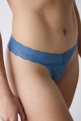 Lacy Elegance Dark Blue Thong Panties