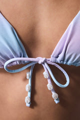 Jamie Beaded Multicolored Triangle Bikini Top - Gamze Erçel Collection