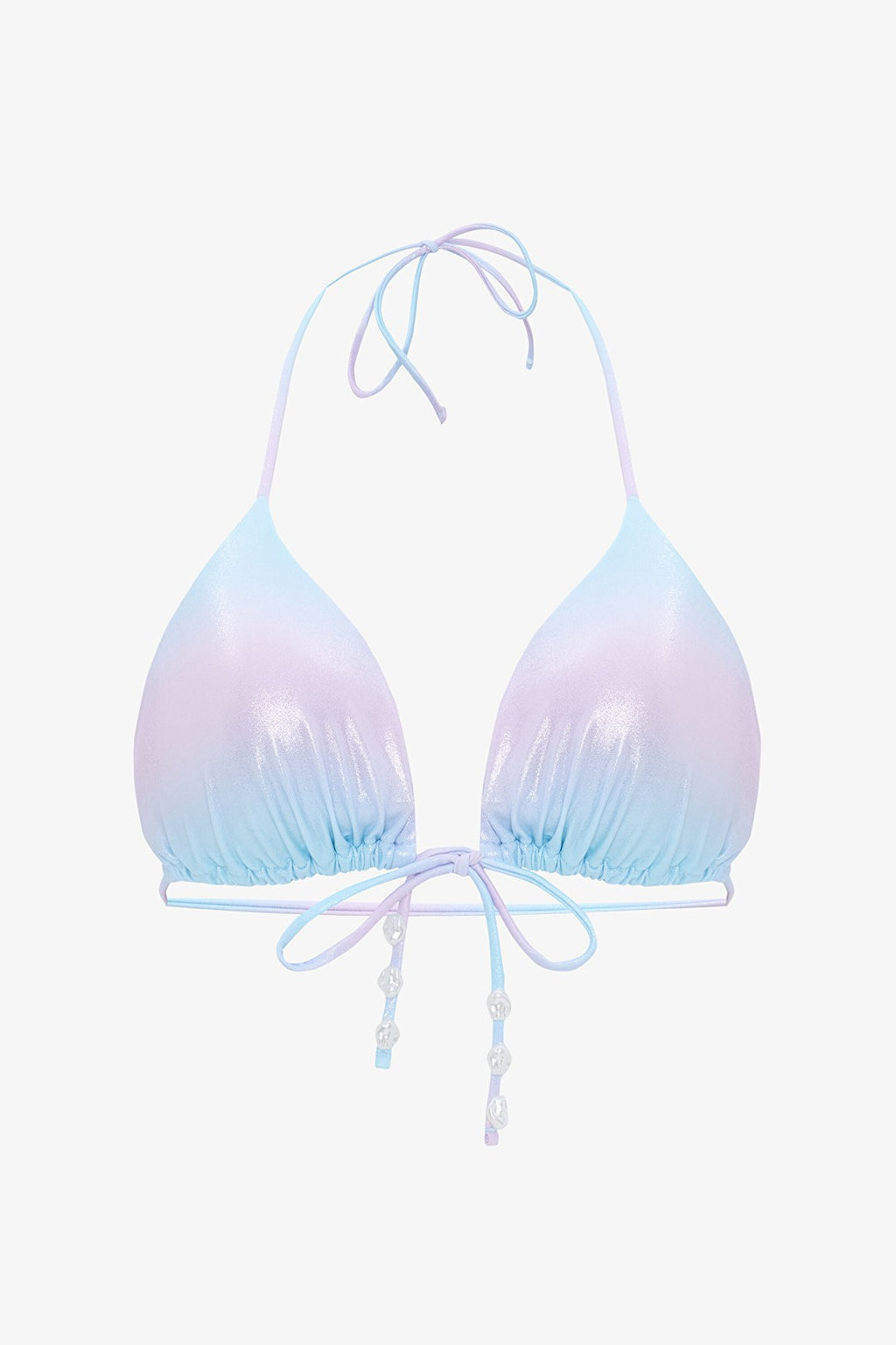 Jamie Beaded Multicolored Triangle Bikini Top - Gamze Erçel Collection