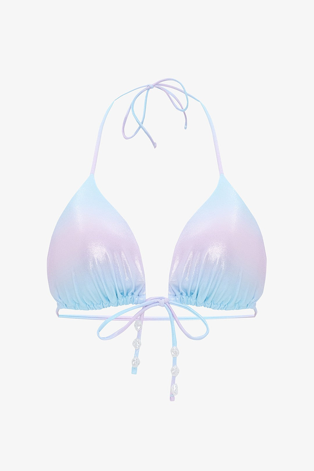 Jamie Beaded Multicolored Triangle Bikini Top - Gamze Erçel Collection