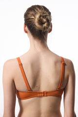 Orange Lotus Push Up Underwire Balconette Bikini Top