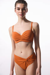 Orange Lotus Push Up Underwire Balconette Bikini Top