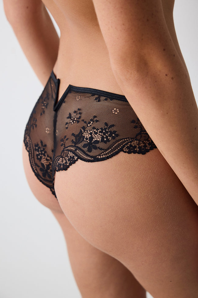 V Cut Black Brazilian Panties Main Image