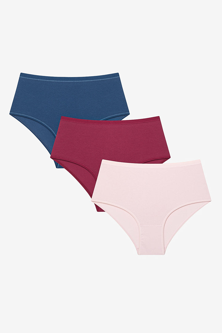 3-Pack High Waist Multicolored Slip Panties