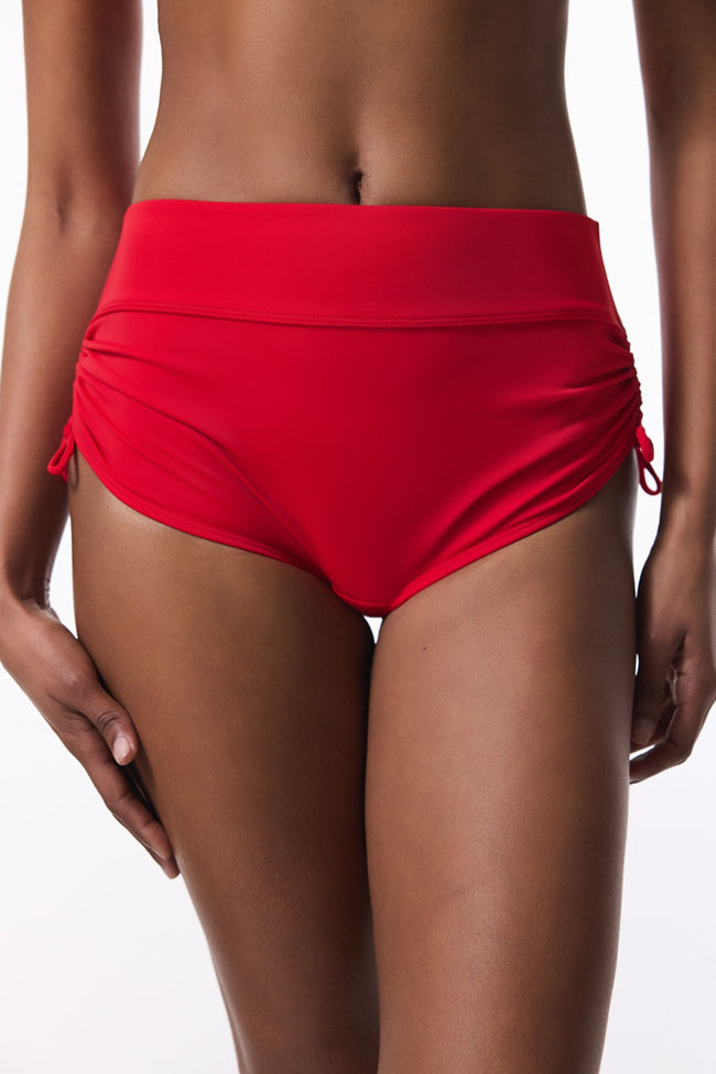 Red New Boxer High Waist Bikini Bottom Hover Image