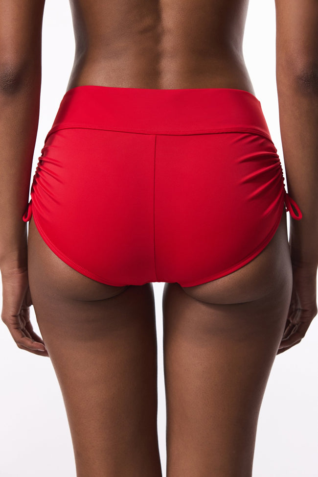 Red New Boxer High Waist Bikini Bottom Main Image