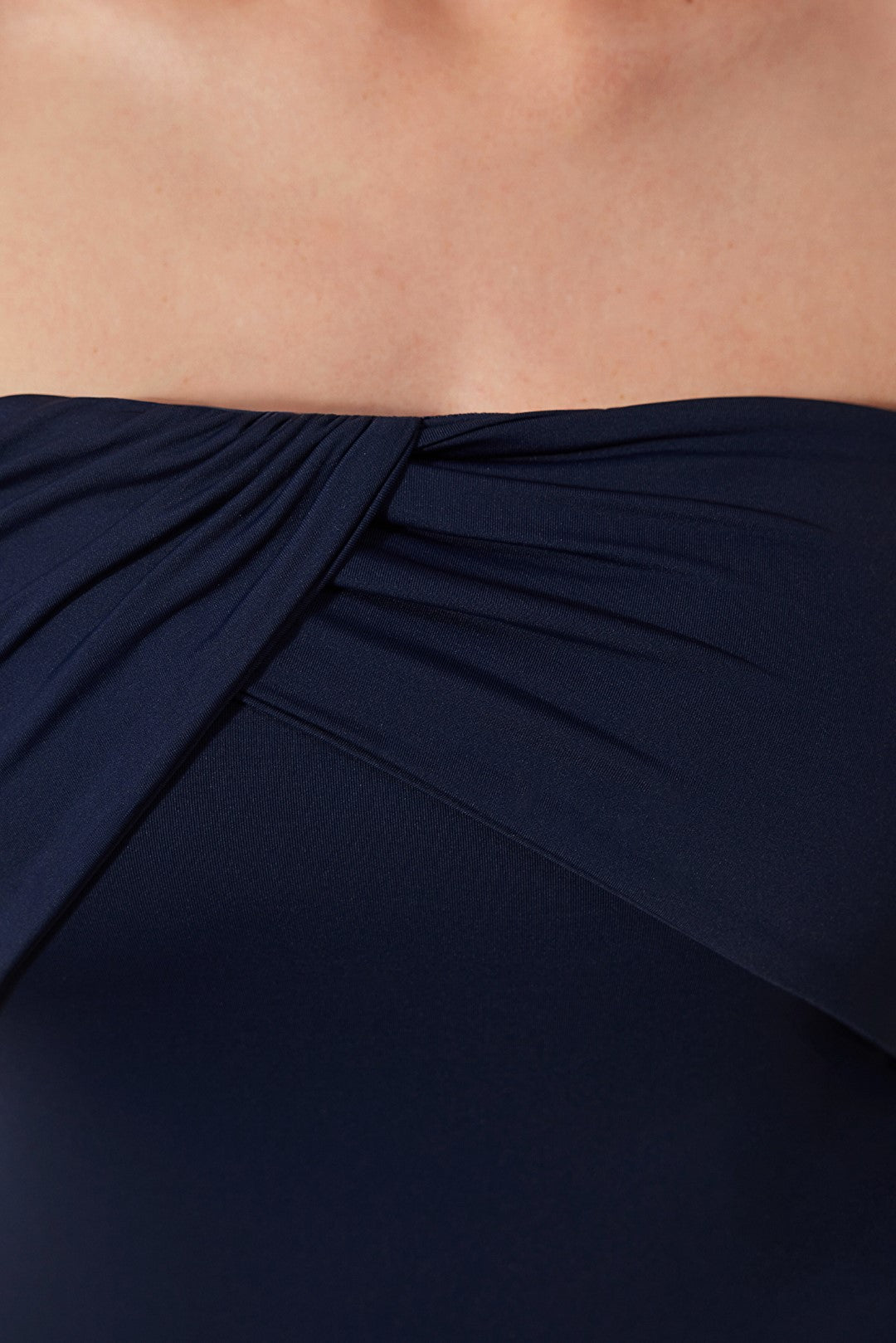 Shell One Shoulder Navy Blue Swimsuit