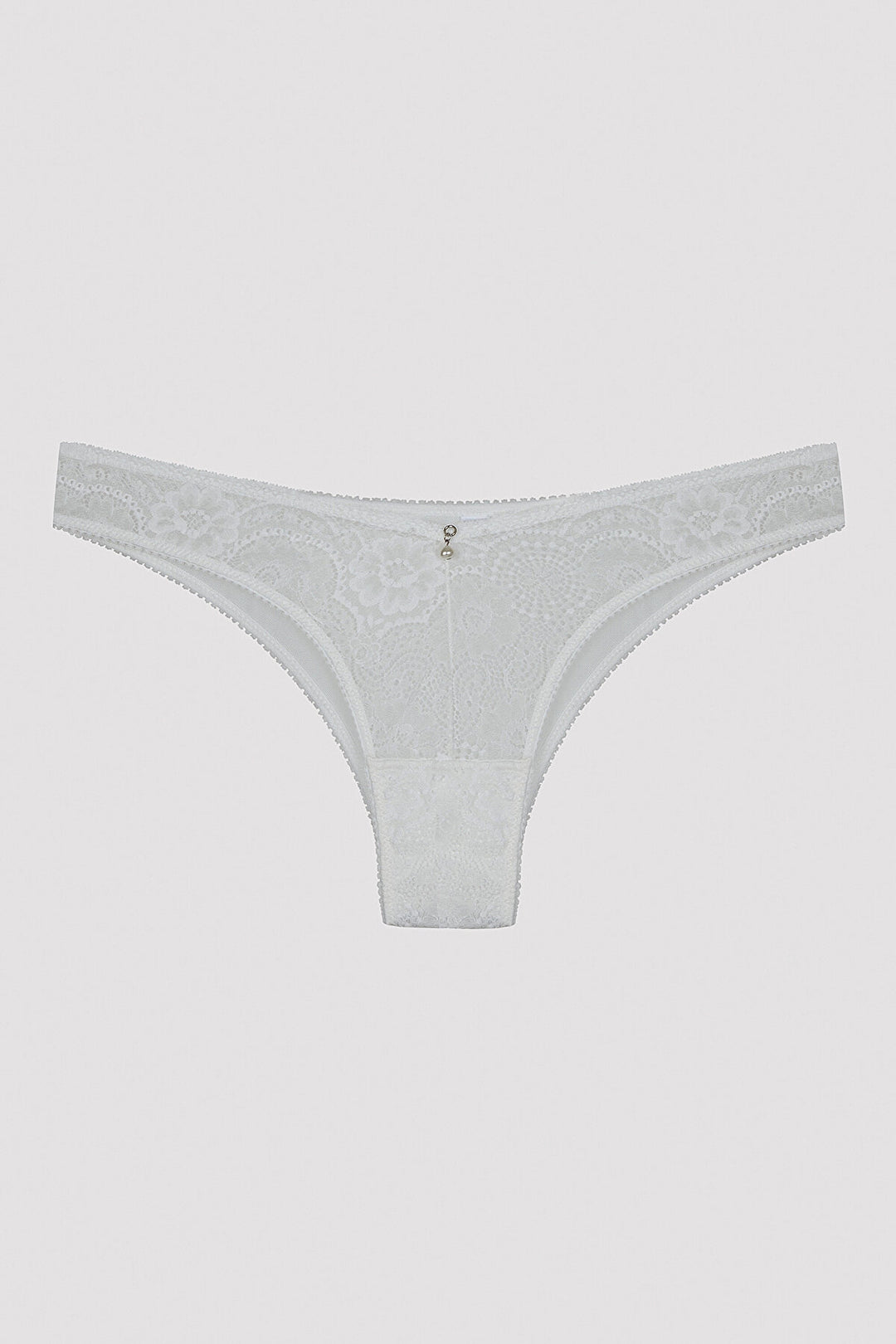 V Cut White Brazilian Panties
